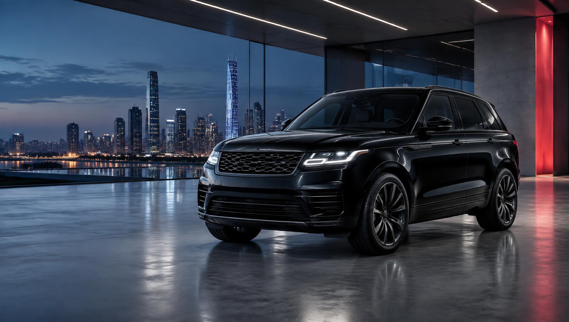 Premium SUV in a modern city showroom